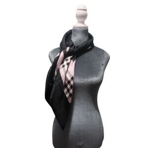 Black & Pink Plaid Scarf Preppy Vibe Spring Accessory